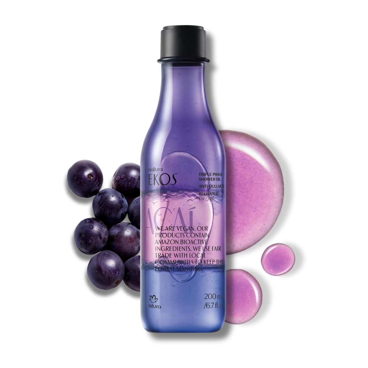 Olio Doccia Trifase Açai Natura Ekos 200ml