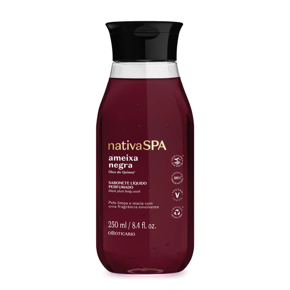 Sapone liquido profumato alla prugna nera di Nativa Spa, 250 ml
