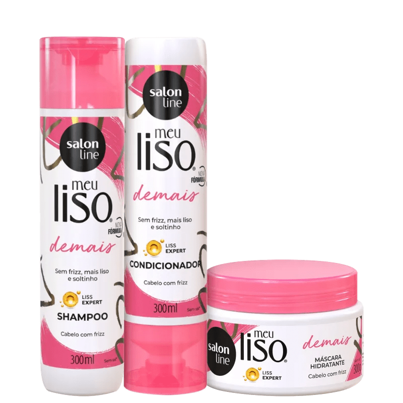 Kit Meu Liso Demais Shampoo + Condicionador + Máscara Salon Line