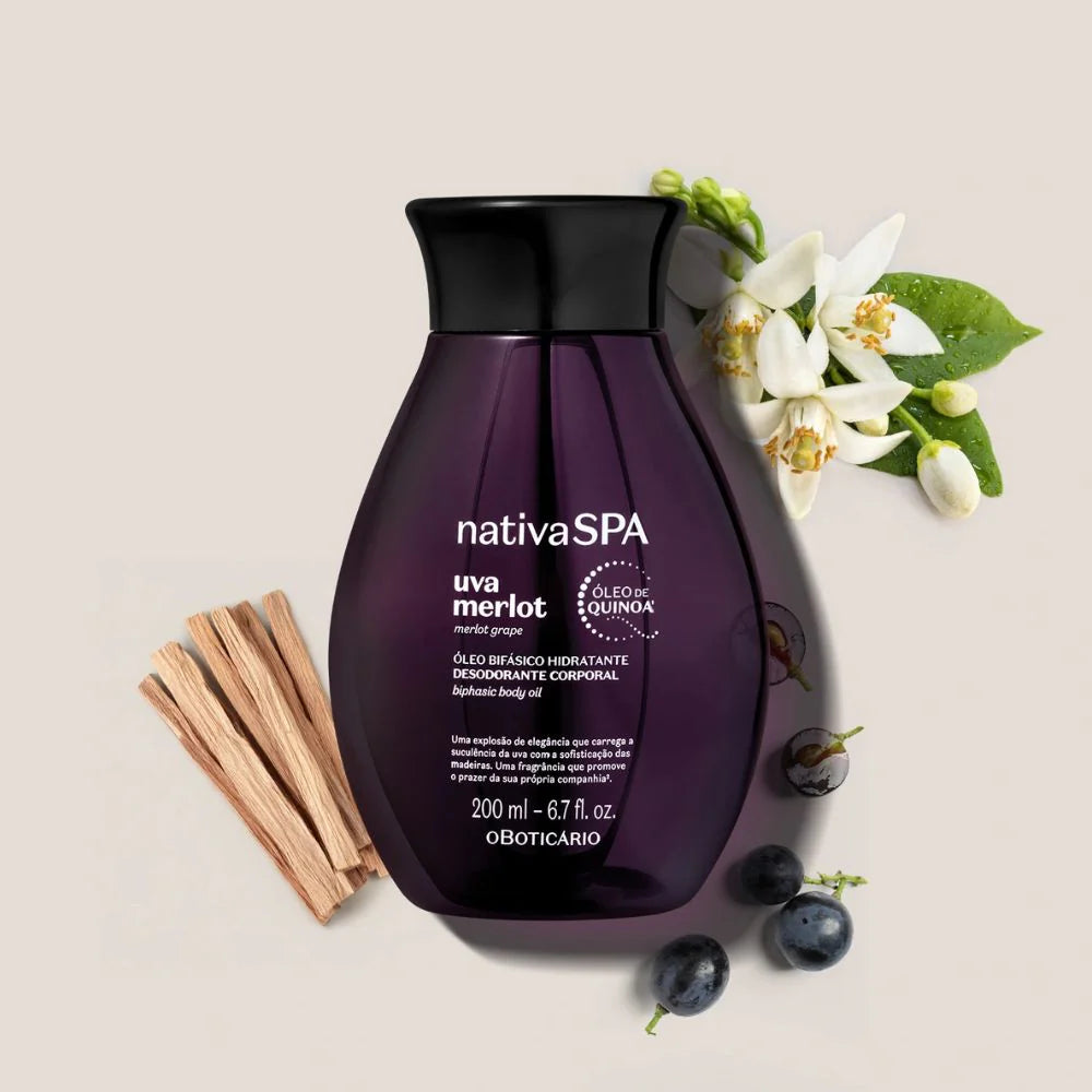 Nativa SPA Óleo Bifásico Hidratante Corporal Uva Merlot - Olio corpo bifasico 200ml